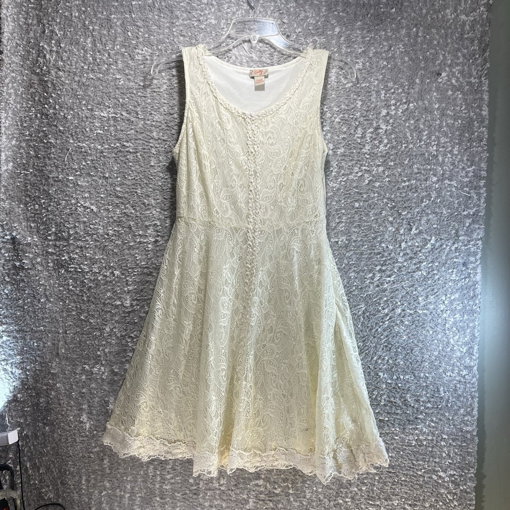 Scully Lace Crochet Fit and‎ Flare Dress Cream Ivory Boho S Cowgirl Western
